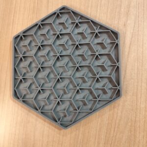 tapis de lechage hexagonal gris